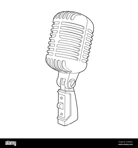 Vector Illustration Of Vintage Microphone Stock Vector Image And Art Alamy