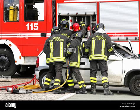 Brave Firefighters Relieve An Injured After An Accident During A