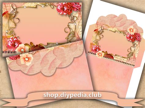 Vintage Floral Printable Envelope Template 11 Shopdiypediaclub