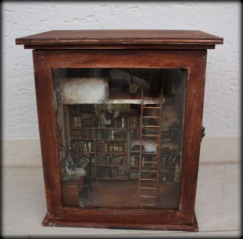 Miniatur -Bücherei-Bibliothek- Vintage-Puppenstube- miniatures- library ...
