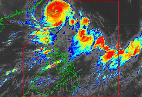 Typhoon Hanna Continues To Intensify Above Batanes Near Taiwan