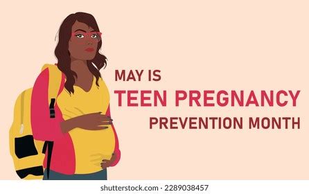 May Teen Pregnancy Prevention Month Pregnant Stock Vector Royalty Free