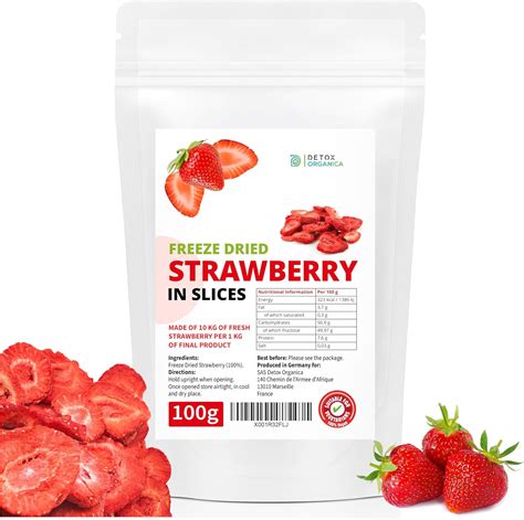 Freeze Dried Strawberry Slices 100g 100 Natural Dry Strawberries