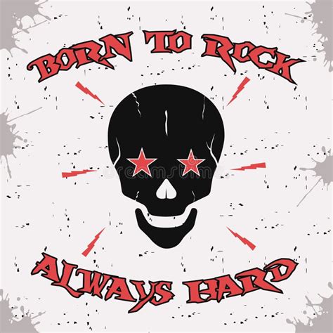 Rock And Roll Style Skull Vector Illustration Stock Vector