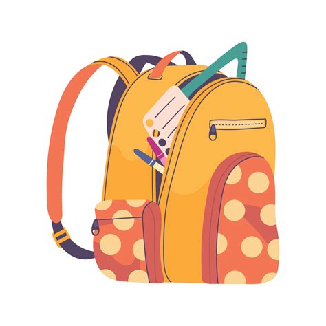 school bag with supplies 17122075 Vector Art at Vecteezy