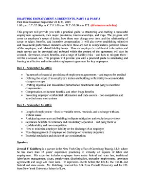 Fillable Online Drafting Employment Agreements Part Part Fax