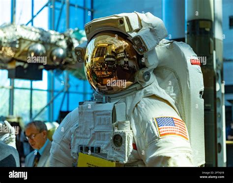 A Picture Of An Astronaut Suit As Seen Inside The Smithsonian National