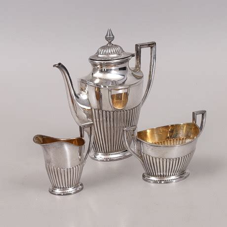 KAFFESERVIS 3 Delar Nysilver C G Hallbergs Guldsmeds Ab 1964