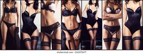 Set Photos Beautiful Sexy Women Lingerie Stock Photo 2141075677 Shutterstock