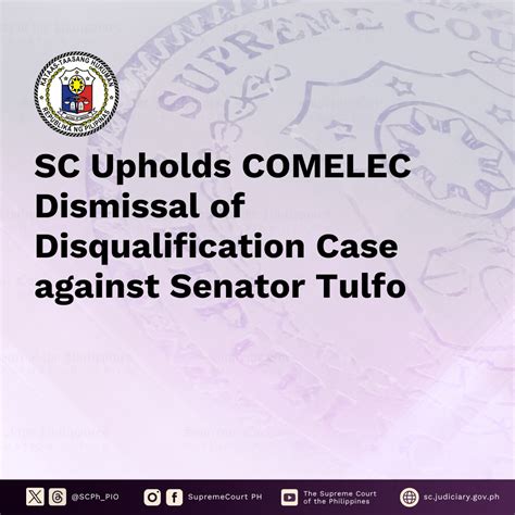 SC Upholds COMELEC Dismissal Of Disqualification Case Against Senator