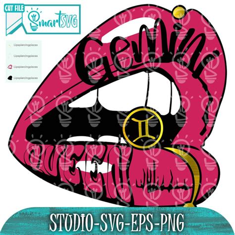 Gemini Lips Svg Piercings Svg Birthday Svg Birthday Zodiac Svg Birthday Signs Gemini Svg