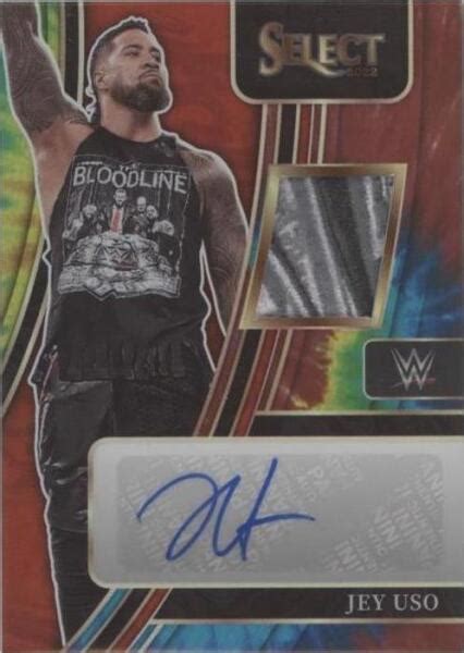 2022 Panini Select WWE Autographed Memorabilia Tie Dye Prizm AM JUS