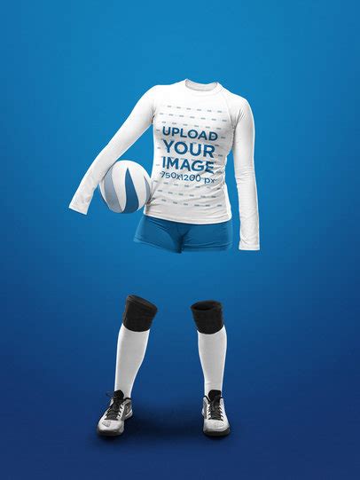 Placeit Custom Volleyball Jerseys Invisible Woman Standing With Ball