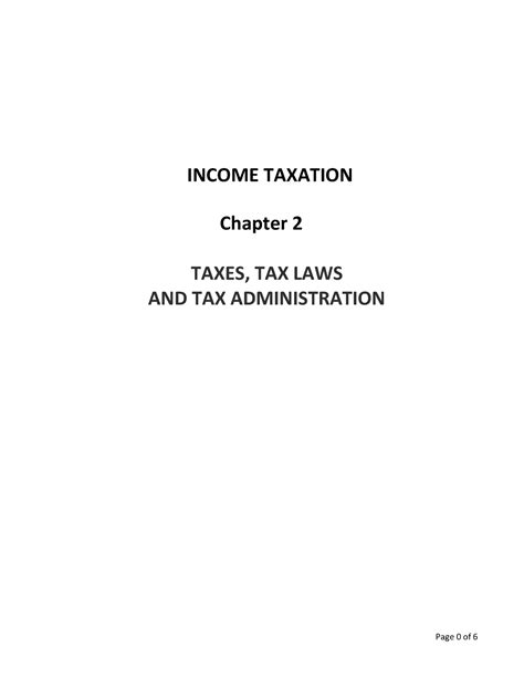 Chapter 2 Taxes Tax Laws And Tax Administration Income Taxation