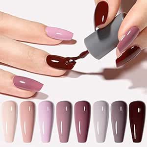 Amazon AILLSA Gel Nail Polish Nude Gel Polish Fall Winter Netural Color Gel Nail