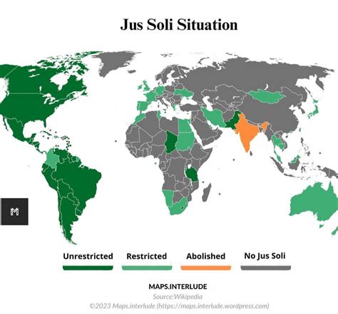 Jus Soli (Birthright citizenship) situation: : r/MapPorn