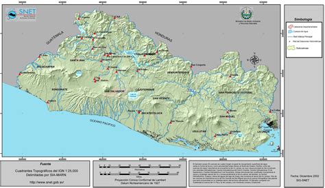 El Salvador Hydrological Map