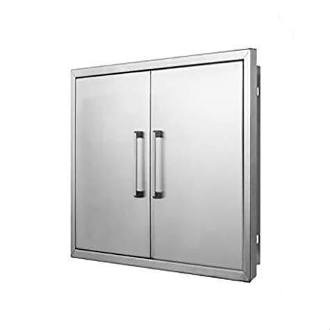 Bbq Double Access Door Stainless Steel Wall Construction Vertical Outdoor Kitchen Door For Bbq