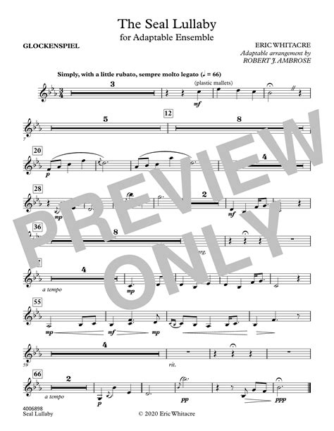 The Seal Lullaby For Flexible Wind Band Arr Robert J Ambrose