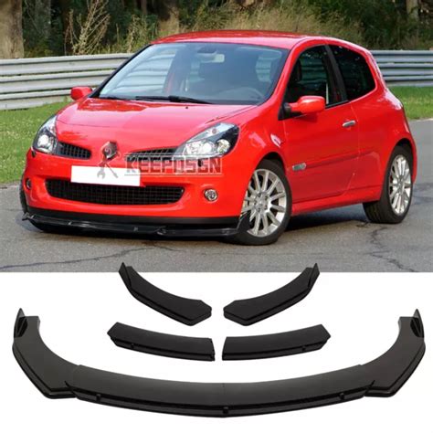 For Renault Clio Rs Gloss Front Bumper Lip Splitter Spoiler Lower