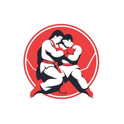 Plantilla De Logotipo De Lucha Oriental Con Dos Luchadores De Sumo