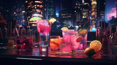 Premium Photo | Drinks at a nightclub image