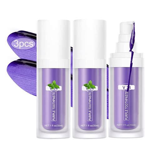 Pack Purple Toothpaste For Teeth Whitening Color Corrector Purple