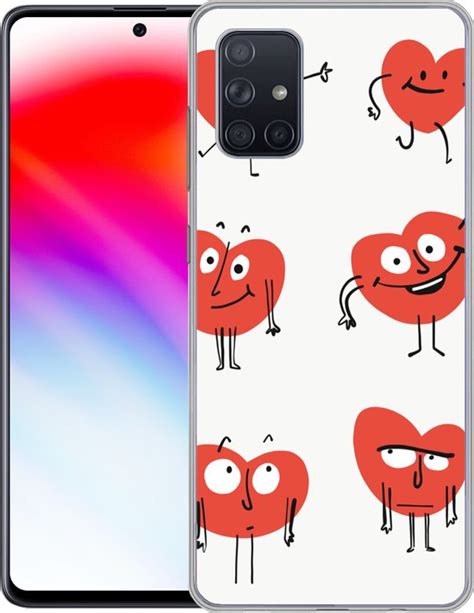 Samsung Galaxy A51 Hoesje Een Illustratie Van Negen Hartjes Met Emoties Siliconen