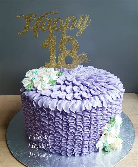 Purple ruffle birthday cake 18th birthday cake | 18th birthday cake ...