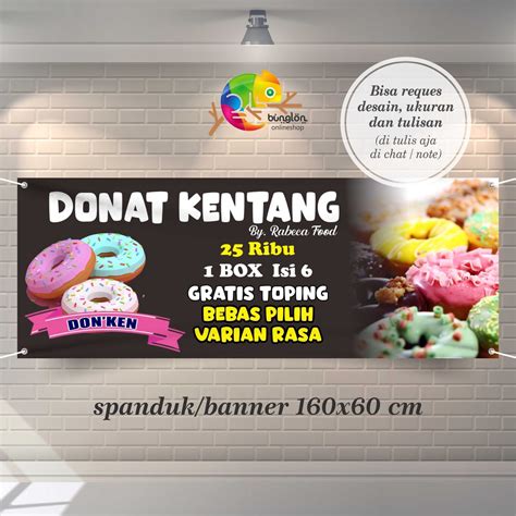 Jual Spanduk Banner 160x60 Cm Donat Kentang Free Desain Shopee Indonesia