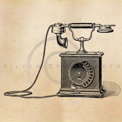 Vintage Telephone Illustration Printable 1800s Phones Antique Steampunk ...