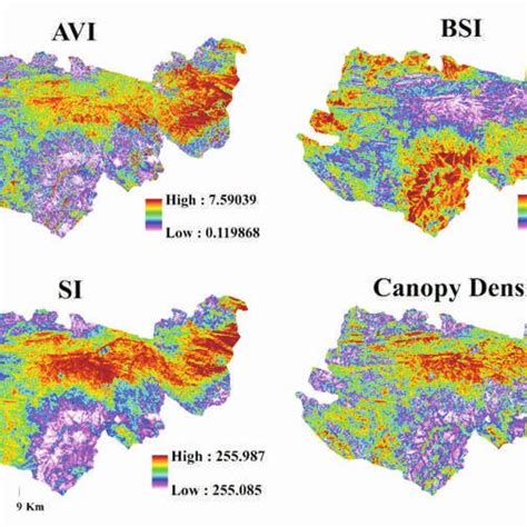 The Indices Used For Forest Canopy Density Modelling And Canopy Density