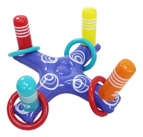 Juego Inflable Lanzamiento Aros Din Mico Alberca Piscina Set Meses