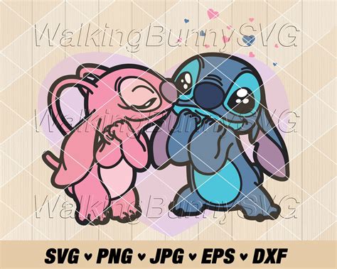 Stitch And Angel Svg Png, Layered Stitch Angel Svg, Stich Svg, Angel ...