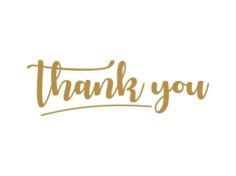 Premium Vector Thank You Card Gold Text Handwritten Calligraphy