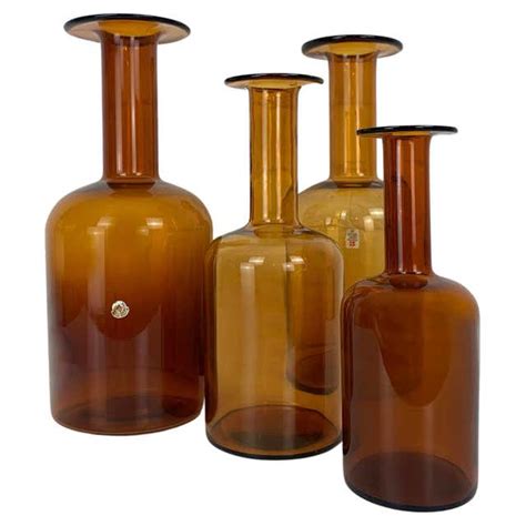 Complete And Perfect Set Of Five Gulvase By Otto Brauer For Holmegaard In Blue At 1stdibs