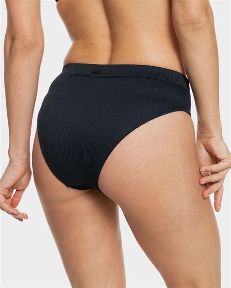 Roxy Womens Rib Roxy Love The Shorey Bikini Bottoms Anthracite