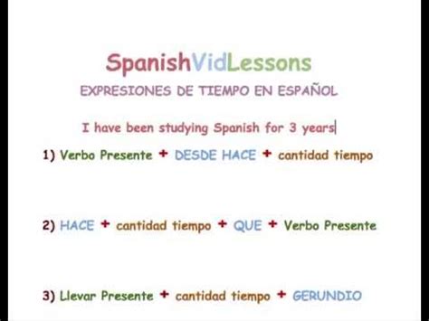 Expresiones Tiempo Español HACE DESDE HACE YouTube