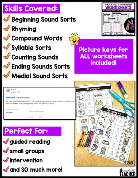 Phonemic Awareness Worksheets – A Teachable Teacher