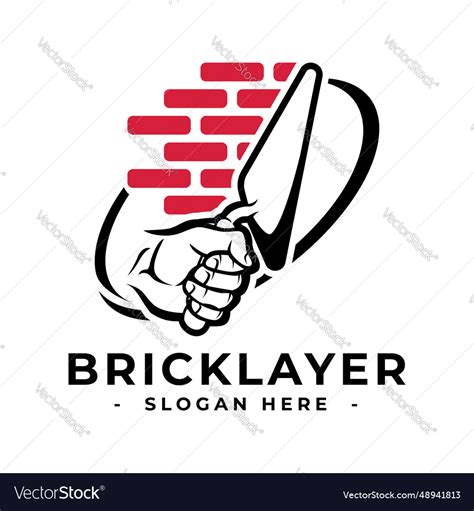 Masonry logo design template bricklayer Royalty Free Vector