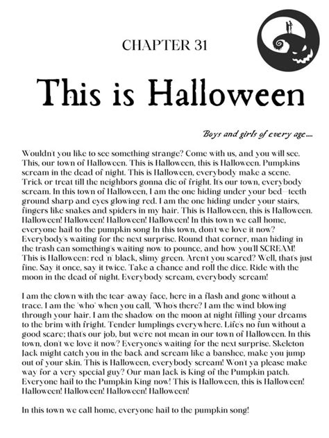 THIS IS HALLOWEEN Song Lyrics Poster - Etsy