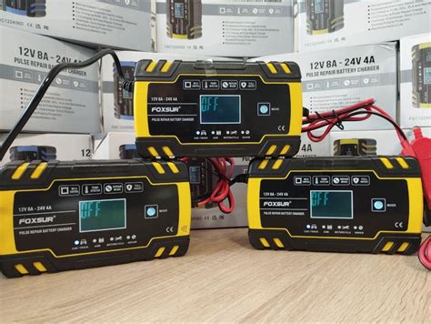 Акумуляторна Зарядка 4V 12V 24V Желтая, Зарядное для Автоаккумуляторов ...