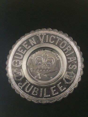 Vintage Queen Victoria Jubilee Pressed Glass Commemorative Plate Ebay