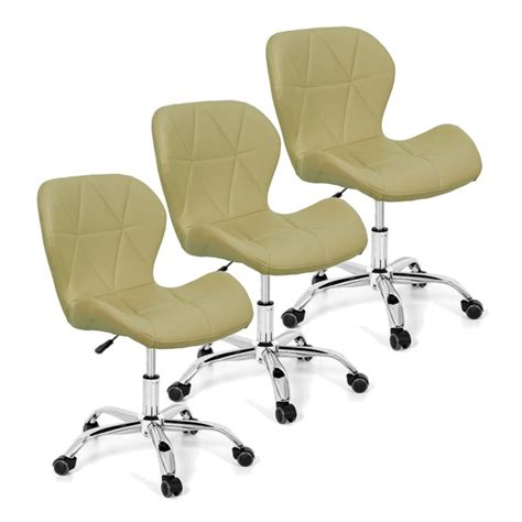 Kit Cadeiras Slim Office Estofada Base Girat Ria Cromada Nude Leroy Merlin