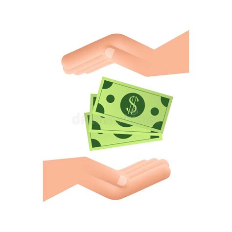 Flat Money Hand For Concept Design Hand Holding Green Money Banknotes