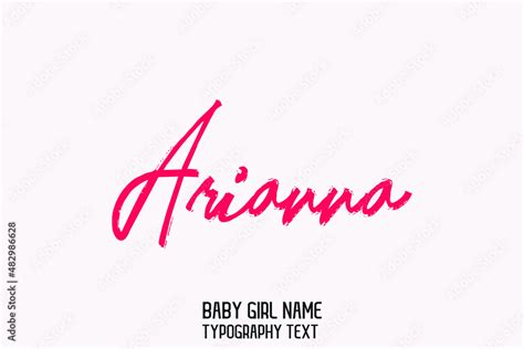 Arianna Name for Baby Girl in Stylish Lettering Cursive Dork Pink Color