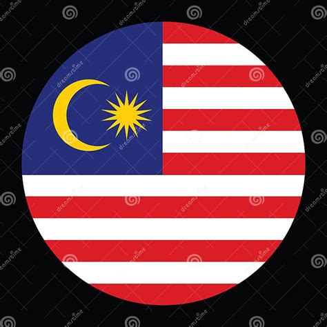 Circle Badge Malaysia Flag Button Vector Illustration Isolated Kuala