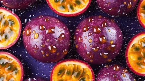 Passion Fruit Closeup Exotic Maracuja Granadilla Maracuya Parcha