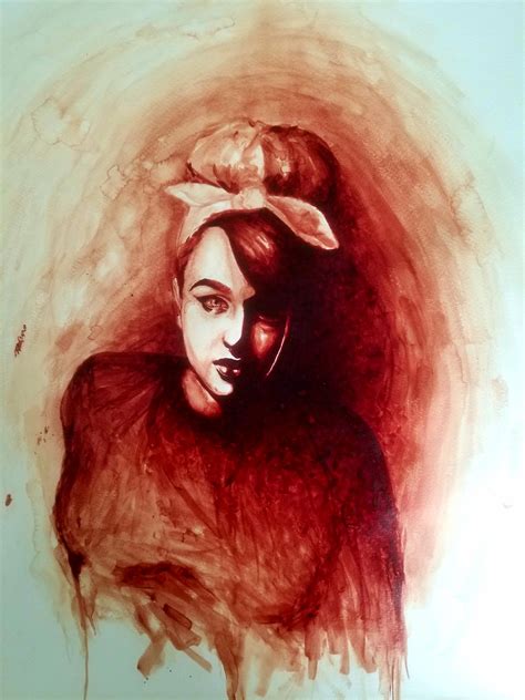 Untitled Self Portrait, Artist: Me, Human Blood on Watercolor paper ...