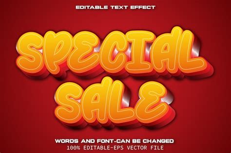 Premium Vector Special Sale Editable Text Effect